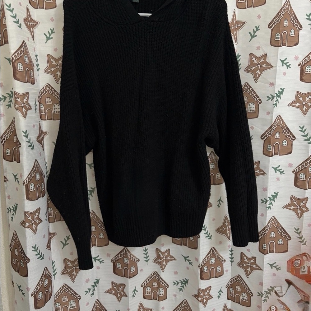 wild fable Black V-Neck Knit Sweater